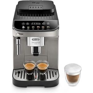 De'Longhi Magnifica Evo ECAM290.42.TB, Macchina Caffè Automatica con Montalatte, Macchina Compatta dal Chicco alla Tazza, Montatura Manuale Latte, 4 Ricette, Display Colorato Soft Touch, Nero Titanio