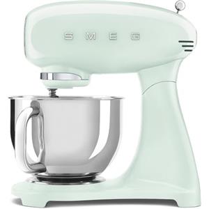 Smeg, Impastatrice Planetaria SMF03PGEU, 10 Livelli di Velocità, Funzione Smooth Start, Ciotola da 4,8 L, Sicurezza Blocco Motore, 3 Fruste, Gancio e Coperchio in Dotazione, 800W, Verde Pastello