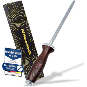 Netrox Affilacoltelli Professionale con Acciarino per Coltelli - Affila Coltelli da Cucina, Manuale e Compatto - Affilatore di Coltelli e Lame per Uso Domestico e Professionale