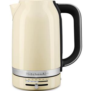 KitchenAid Bollitore Elettrico con Temperature Regolabile - 5KEK1701EAC - Bollitore Acqua de 1,7L en Acciaio Inox - Design Retro - Con Filtro Antocalcare Rimovible - 2400W - Colore Crema