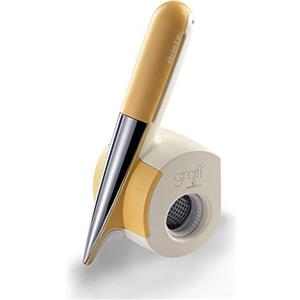 Ariete 457 Gratì Waterproof - Grattugia elettrica Impermeabile - Senza filo - Lavabile sotto acqua corrente - 2 rulli Acciaio Inox - Bianco e Giallo