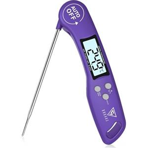 DOQAUS Termometro Cucina Digitale con Lettura Istantanea e Pieghevole Sonda Lunga, Termometro da Cucina Carne con Retroilluminazione, ON/Off Auto per Carne Barbecue Olio Latte Dolci Vino(Porpora)