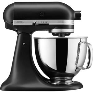 Kitchenaid Planetaria - Artisan - Robot da Cucina con testa inclinabile e 3 accessori - 4.8 L - Impastatrice - Color Nero Opaco