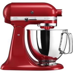 Kitchenaid Planetaria - Artisan - Robot da Cucina con testa inclinabile e 3 accessori - 4.8 L - Impastatrice - Color Rosso imperiale