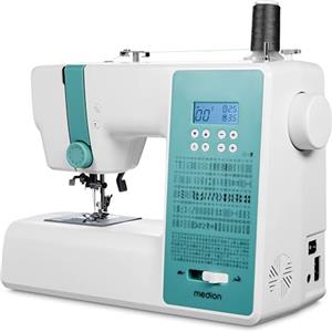 MEDION Macchina per cucire digitale MEDION SD36 (36 watt, lunghezza e larghezza del punto regolabili, 270 modelli di punto, luce di cucitura a LED, infilatore automatico, pulsante di inversione, tagliafilo