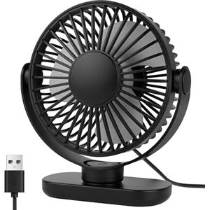 AXFEE Mini Ventilatore USB, Ventilatore Portatile Silenzioso, 3 Velocità 360° Rotante, con Forte Flusso d'aria, Funzionamento Silenzioso Mini Fan, per Ufficio, Casa, Campeggio