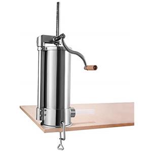 GIANTEX Riempitrice per Salsicce, 5 kg, Macchina Manuale per Salame, Insaccatrice per Salsiccia, in Acciaio Inox, con Morsetto da Tavolo e 6 Tubi di Riempimento