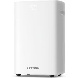 LEENON Deumidificatore 25L/24H, Deumidificatores Casa con Modalità dryer, Timer, Doppio drenaggio, Compressore, 125 m³/50 m², Deumidificatore Portatile per Bagno, Camera da Letto, Cantina