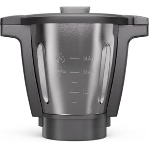 Klarstein Vaso in Ceramica per Robot da Cucina Elettrico, Macina Carne e Grattugia Elettrica Professionale, Frullatore, Mixer 4 in 1 da 1700W, Grande Vaso in Ceramica da 4.7 L per Mixer e Tritatutto