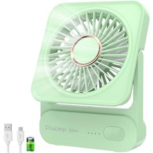 Ajgvq Ventilatore da Tavolo, 3 Velocità Ventilatore USB Ricaricabile di 2000mAh Batteria, Piccolo ma Potente, Ventilatore Scrivania Silenzioso, Ventilatore Portatile per Viaggio, Interno, Esterno, Regalo