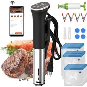 Karinear Sous Vide Roner, WIFI Roner Cucina a Bassa Temperatura, Cottura Cucina Macchina Professionale 1400W di Slow Cooker, 10-90℃ LED Disaplay Acciaio Inox Precisione Fornello Immersione Circolato