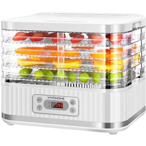 VIVOHOME Essiccatore Elettrico con 5 Vassoi 400W con Timer Digitale 72 Ore e Regolazione Della Temperatura per Frutta Verdura Carne Secca Erbe Manzo Funghi