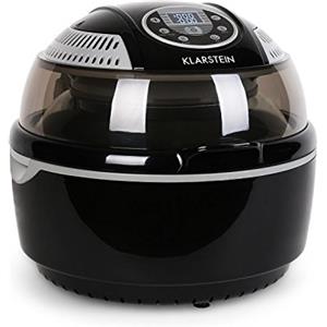 Klarstein VitAir - friggitrice ad aria, 14 Watt, camera cottura 9 L, grill, tostatura, riscaldatore alogeno a infrarossi, programmi automatici, display LCD, strato antiaderente, nero