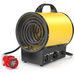DAHTEC Termoventilatore 5000W - Stufetta Elettrica Portatile - Riscaldamento Industriale - Maniglia, Termostato e Protezione da Surriscaldamento (Giallo)