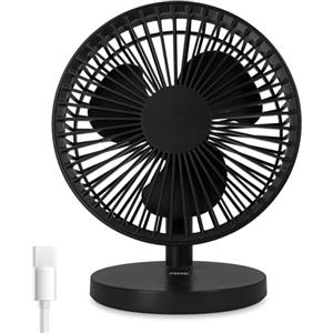 ADE Ventilatore da tavolo USB molto silenzioso | Ventilatore portatile a batteria | 3 livelli di velocità | Batteria autonomia di 7,5 ore | inclinazione di 90° | Leggero e flessibile | bianco