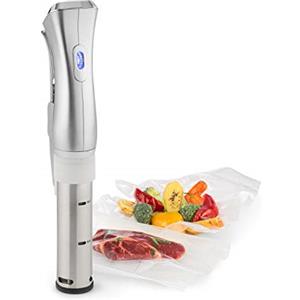 KLARSTEIN Quickstick Sous Vide Cooker 3D - Circolatore per Cottura Sous Vide, Roner Cucina a Bassa Temperatura, Cottura Sottovuoto, 1300W, 50-95 °C, Circolazione 3D, Display LCD, Argento