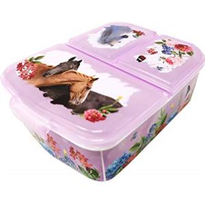 Theonoi, contenitore per il pranzo per bambini, a scelta: Avengers, Mickey, Paw Patrol, in plastica senza BPA, branco di cavalli