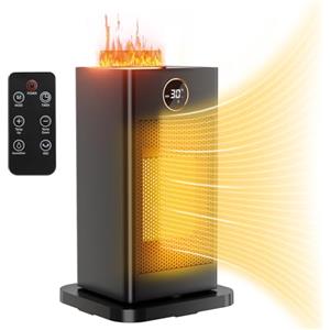 LIFERUN 1500W Termoventilatori Ceramici Compatti con Umidificatore Integrato, Timer, Telecomando, ECO, Oscillazione, Doppia Protezione Stufette Elettriche Silenzioso per Piccoli Spazi di a 10-20 mq