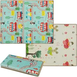 COSTWAY Tappeto Gioco Bambini Pieghevole, 178 × 148 cm, Tappetino Doppia Faccia, Matterasso per Box Bambini, in Schiuma XPE Impermeabile, Tappeto Attività Portatile, per Interni ed Esterni