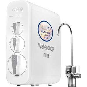 Waterdrop G3P600 Osmosi Inversa Sistema, Certificato NSF/ANSI 58 e 372, Sotto il Lavello, Riduzione dei TDS, 600 GPD, 2:1 da Puro a Scarico, Rubinetto LED Intelligente