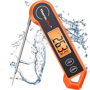 ThermoPro TP19H Termometro digitale per carne per cucinare con retroilluminazione ambidestra, impermeabile per alimenti da cucina BBQ Grill Affumicatore Olio per friggere Caramelle Lettura istantanea