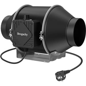 Brogachy 100mm Ventola Aspiratore Regolabile 363m³/h,3000 RPM Estrattore Aria Con Controllore di Velocità Variabile,Trifase EC Motore,Per Cantina, Garage, Cucina, Bagno, Tende da Coltivazion.