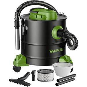 VANPORE Aspiracenere da 5,2 Galloni con Base con Ruote e Potenza di Aspirazione di 1200 W, Aspiracenere per Stufe a Pellet, Caminetti, Grill, Stufe a Legna, Bracieri, Verde