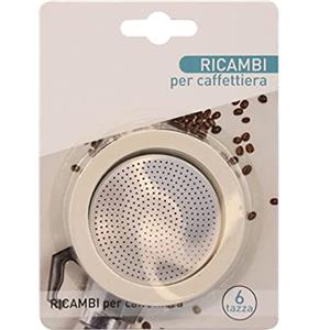 Terryshop74 Set 4 pezzi 3 guarnizioni + 1 setino per macchinette compatibili moka compatibili bialetti compatibili pedrini (6 Tazze)