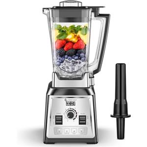 AMZCHEF Professionale Frullatore, 2000W Frullatore Elettrico con 4 Funzioni a un Pulsante e 8 Velocità Regolabili e Funzione Pulsazioni, Smoothie Blender con 8 Lame in Acciaio Inox - 25000 giri/min