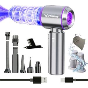 Wirelume Aspirabriciole senza fili potente Aspirapolvere auto portatile 25000Pa forte aspirazione ciclonica soffiaggio motore brushless portatile ricaricabile leggero per peli di animali veicolo casa