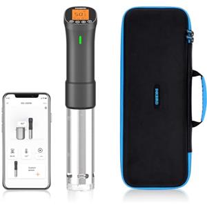 INKBIRD ISV-200W Sous Vide Cooker + Custodia Protettiva | WiFi Roner Professionali Cottura Sottovuoto Bassa Temperatura 1000W, Borsa in EVA Rigido per il Trasporto Antigraffio, Antipolvere, Nero