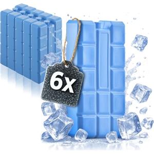 com-four® 6x Ghiaccio per Borsa - Siberini per Frigo Portatile e Borsa Termica - Mattonelle Refrigeranti per Casa e Tempo Libero