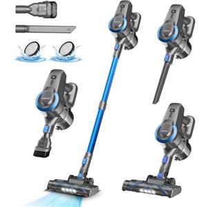 YISORA Aspirapolvere Senza Fili, 25KPa/50Min Scopa Elettrica Senza Fili, Spazzola Antigroviglio e Autoportante, Aspirapolvere Senza Filo ultraleggero, Aspirapolvere Potente per Pavimenti/Tappeti/Peli Animali