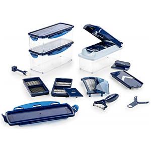 Genius Nicer Dicer Plus | 18 Parti | Taglia verdure | Affetta verdure | Mandolino | 1.500 ml | Slicer | Dicer | Food Chopper | Nuovo