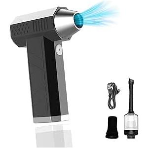 MAGIC SELECT Aspirabriciole Portatile, Soffiatore per Polvere con Torcia a LED, Elettrico Rimuovi Polvere Senza Fili con 4 Modalità, Ventilatore con Batteria Ricaricabile USB C per Pulire Tastiere, Auto.