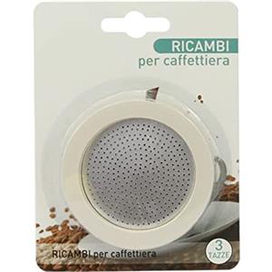 Terryshop74 Set 4 pezzi 3 guarnizioni + 1 setino per macchinette compatibili moka compatibili bialetti compatibili pedrini (3 Tazze)