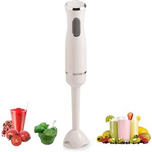 Innoliving Frullatore a Immersione, Potenza 400W, 2 Velocità con Tasto Turbo, Gambo Removibile, Lame in Acciaio INOX, Anello per Appendere, Potente e Versatile (Gambo in Plastica)