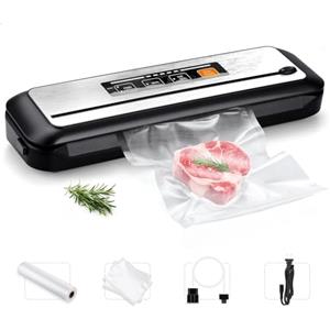 INKBIRD Macchina Sottovuoto Alimenti Professionale Versione Aggiornata, INK-VS01P 6-in-1 Automatica Sigillatore sottovuoto per Cibo Fragile, Alimenti Secci e Umidi, 80Kpa Potente Aspirazione, Spia LED