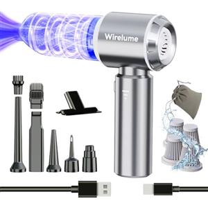 Wirelume Aspirabriciole senza fili potente Aspirapolvere auto portatile 25000Pa forte aspirazione ciclonica soffiaggio motore brushless portatile ricaricabile leggero per peli di animali veicolo casa