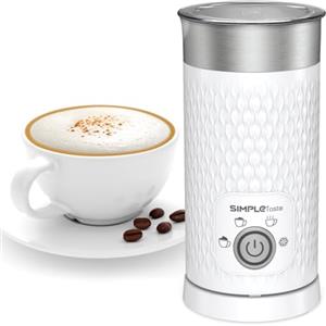 SIMPLETASTE Montalatte Elettrico 4 in 1, Cappuccinatore Elettrico per Schiumare Latte Caldo e Freddo, Riscaldare Latte e Preparare Cioccolata Calda, Ideale per Fare Latte, Macchiato e Cappuccino