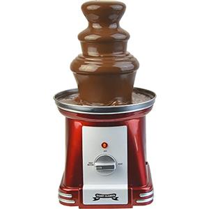 Gadgy Fontana di Cioccolato Gadgy a 3 Livelli | Fonduta di Cioccolato in Acciaio Inox | Design Retrò Rosso | Capacità 750g | Riscaldamento 90W | Cascata per Feste, Compleanni e Eventi