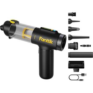 Fanttik Slim V10 Mix Aspirabriciole per auto senza fili, 16kPa, Display LED Intelligente a Colori, 4 in 1 Aspirapolvere e Soffiatore d'aria e Pompa ad Aria e Pompa Sottovuoto