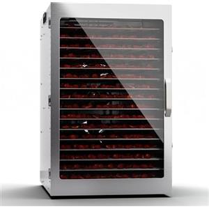 Klarstein essiccatore per verdura, frutta, funghi & carne, essiccatore in acciaio inox da 2000 W, con 20 griglie di metallo, essiccatore con timer da 24h e touch display, essiccatore alimentare