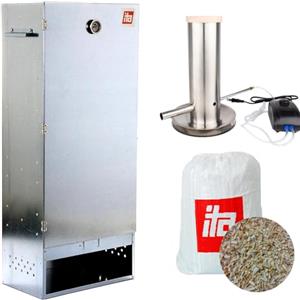 ITA affumicatore 7003 - Set generatore fumo XL con termometro - acciaio legato - qualità EU direttamente dal produttore - 111 cm con 4 piani