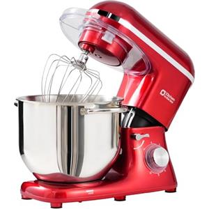 Kitchen in the box Impastatrice Planetaria, 7,5 Litri Impastatrice Professionale 1400W, 6 Velocità con Uncino Impastatore, Mescolatore e Frusta Sbattitrice (Rosso)
