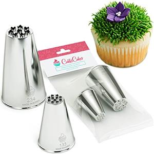 Cukkicakes Set di 2 Beccucci per Sac a Poche Professionali per decorare con erba sulle Torte (133 e 234), Cupcake e Biscotti - Bocchette per Pasticceria prodotte in Corea