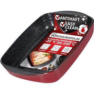 STONELINE Pirofila Teglia da Forno Rettangolare 23x15 cm, 0,8 L, Vetro Borosilicato con Rivestimento Antiaderente con Vere Particelle di Pietra, Stampo Teglia da Forno Tortiera Pirofila Lasagne