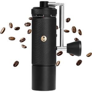 TIMEMORE Macinacaffè manuale S3 ESP, progettato per espresso, sistema di regolazione numerica esterno, corpo interamente in metallo e macine in acciaio inossidabile, manico pieghevole, Nero.