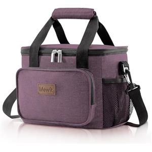 Lifewit Borsa Termica Porta Pranzo 8.5L(12 Lattine), Piccola Borse Frigo Pranzo Ufficio per Uomo e Donna, Lunch Bag per Lavoro, Mare, Viaggio, Spiaggia, Viola