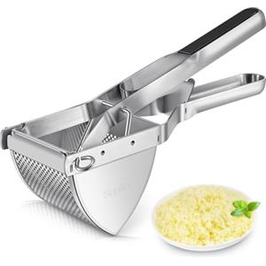 Sopito Schiacciapatate, Sopito Schiacciapatate Acciaio Inox con Manico in Silicone, Per Purè di Frutta e Verdura, Lavabile in Lavastoviglie